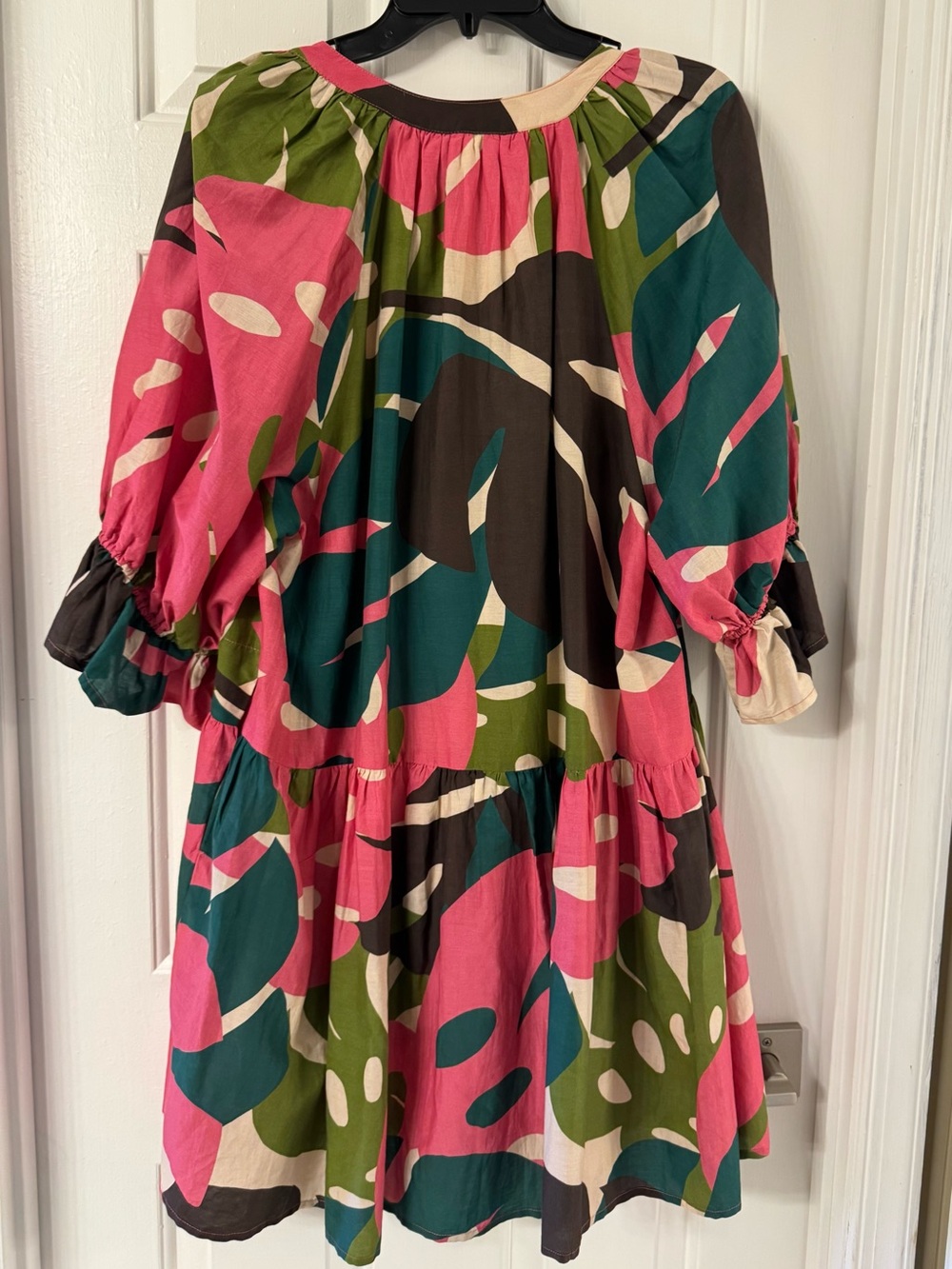 Velvet by Graham & Spencer Pink and Green Floral Tiered Dress - Picture 5 of 5